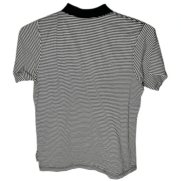 S. Carolina Gamecocks Peter Millar Striped Polo Shirt Mens L Black White Cotton - Picture 4 of 7